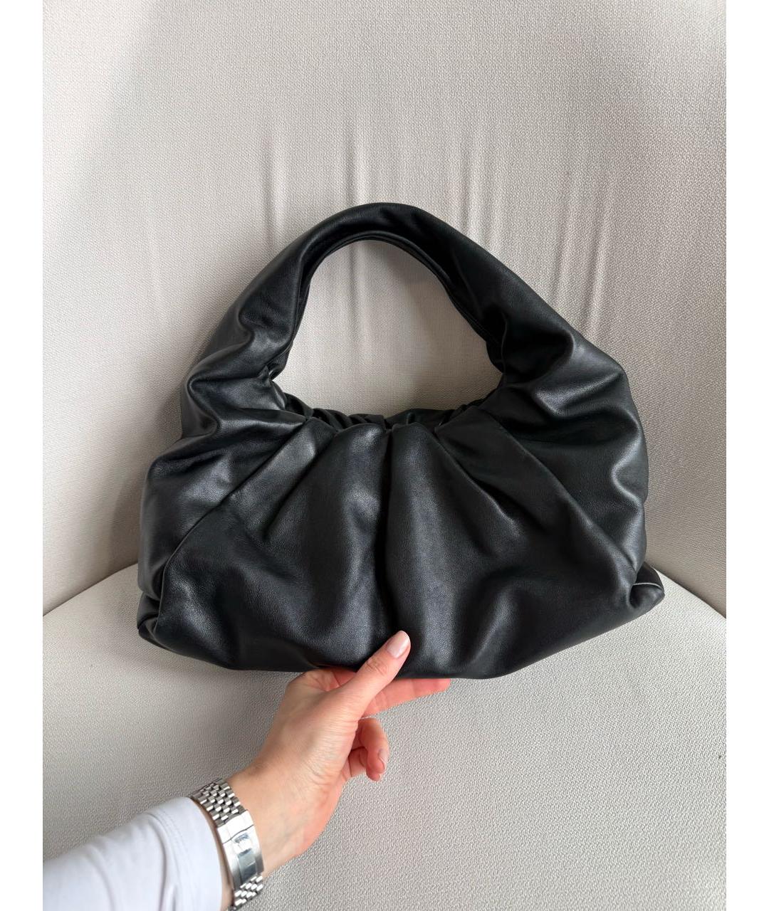 BOTTEGA VENETA Черная кожаная сумка тоут, фото 4