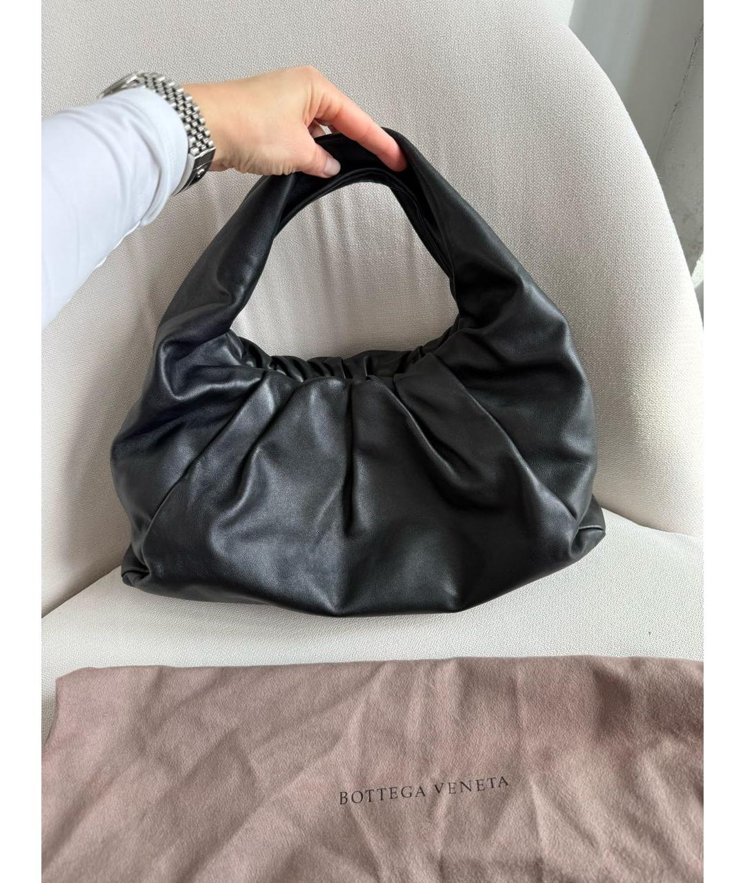 BOTTEGA VENETA Черная кожаная сумка тоут, фото 3