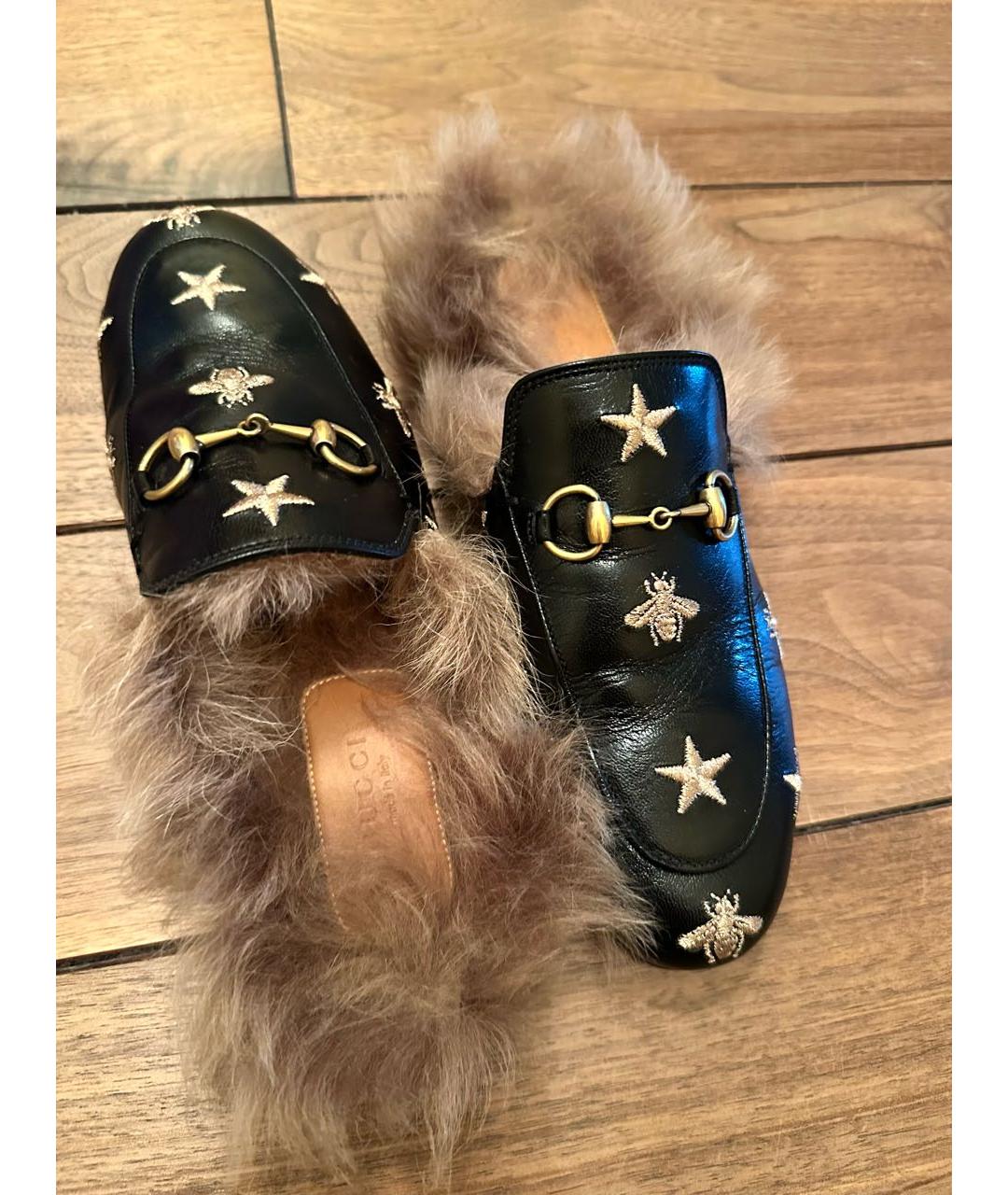 GUCCI Черные кожаные мюли, фото 3