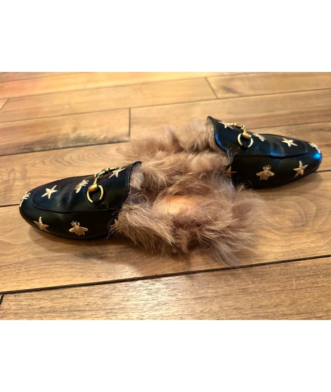 GUCCI Черные кожаные мюли, фото 5