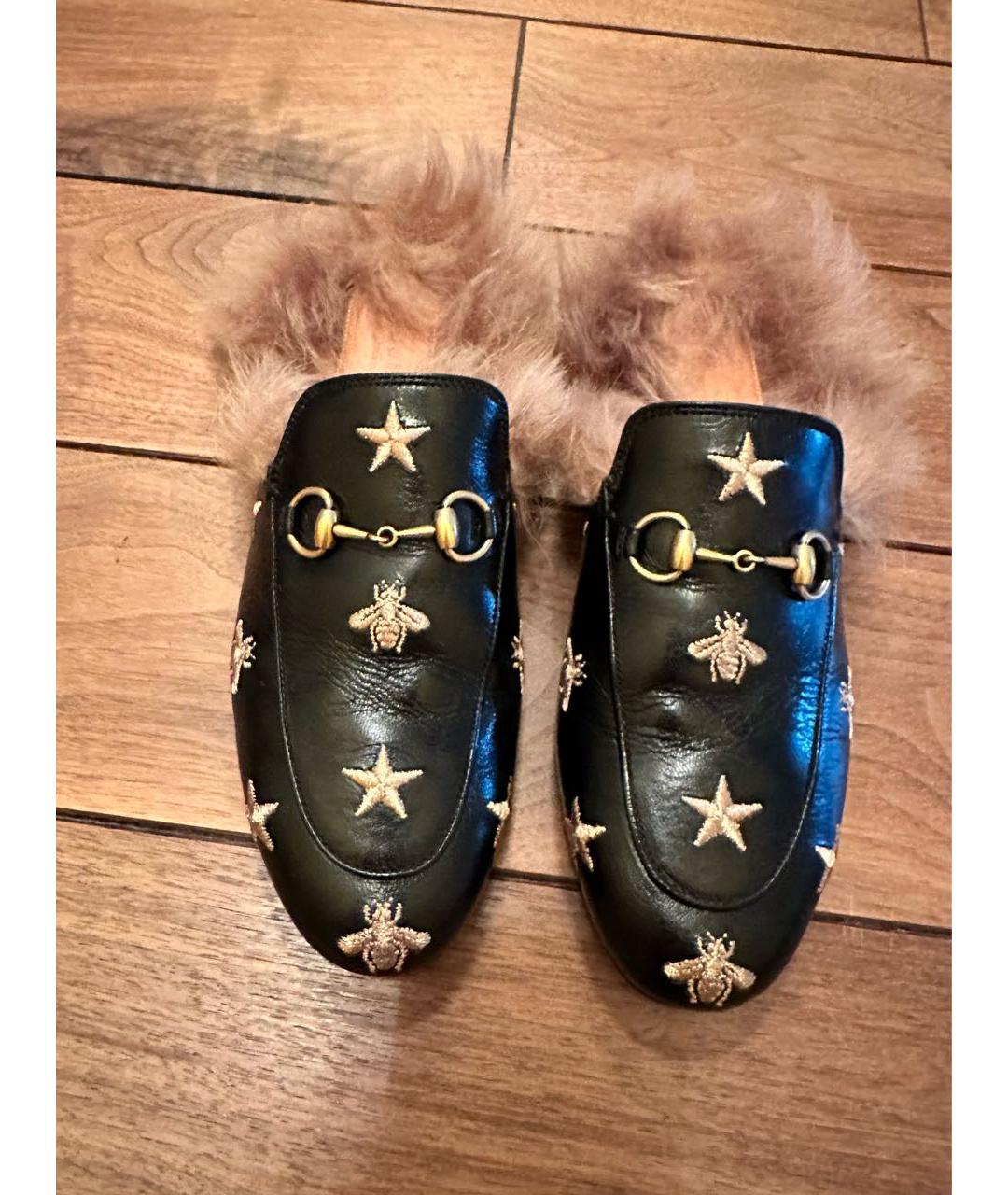 GUCCI Черные кожаные мюли, фото 2