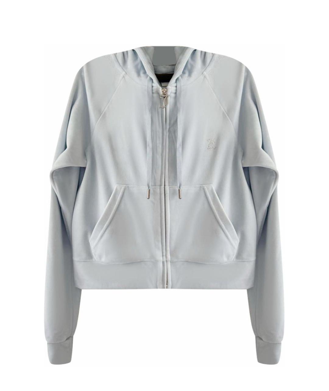 JUICY COUTURE Голубой велюровый костюм с брюками, фото 8