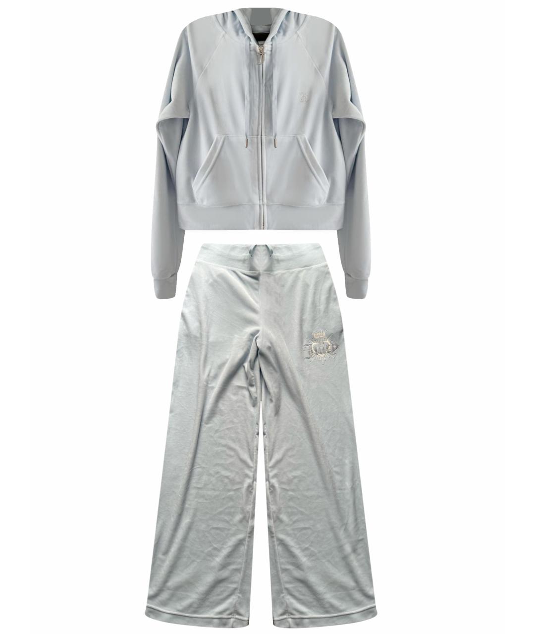 JUICY COUTURE Голубой велюровый костюм с брюками, фото 1
