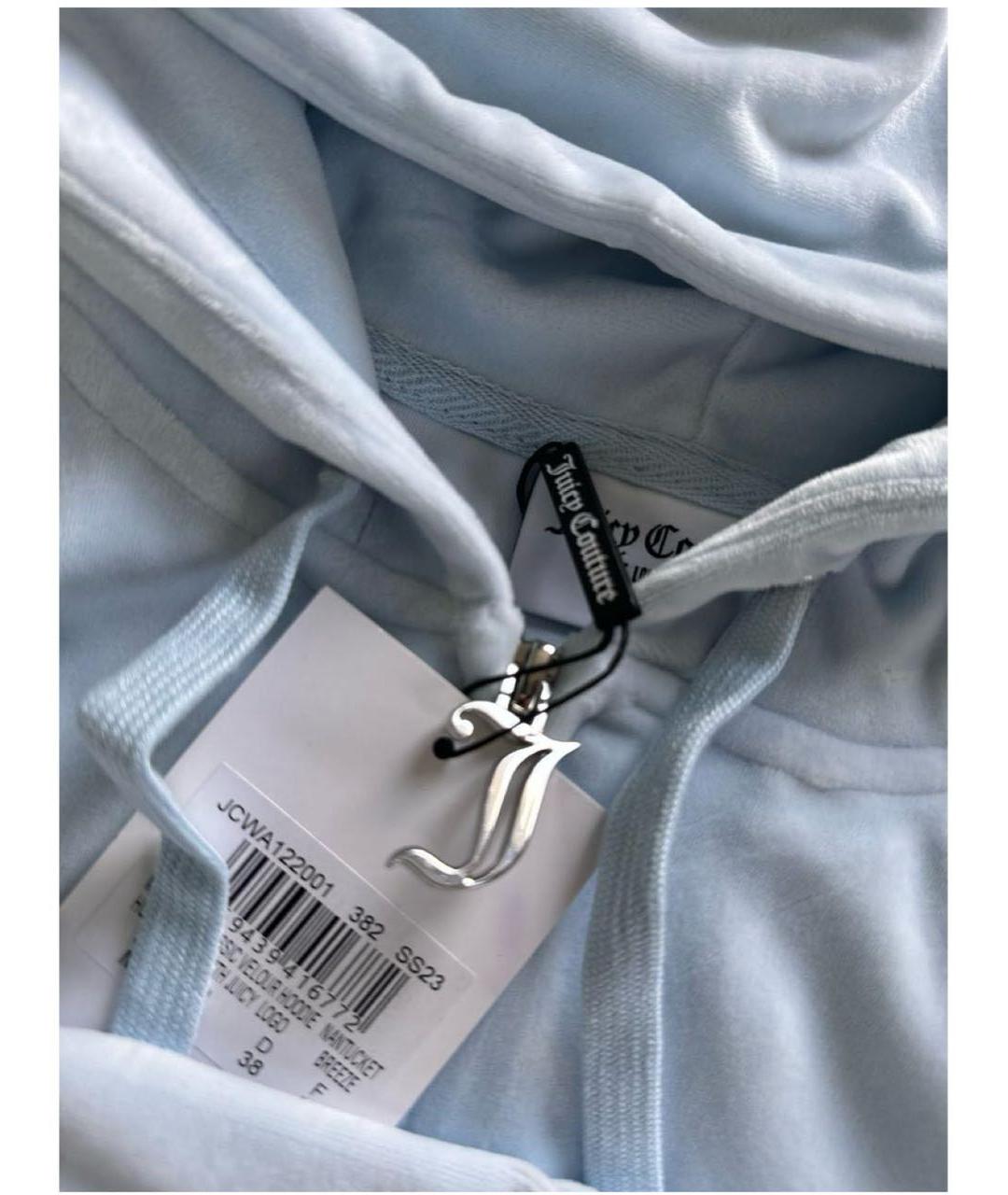 JUICY COUTURE Голубой велюровый костюм с брюками, фото 4