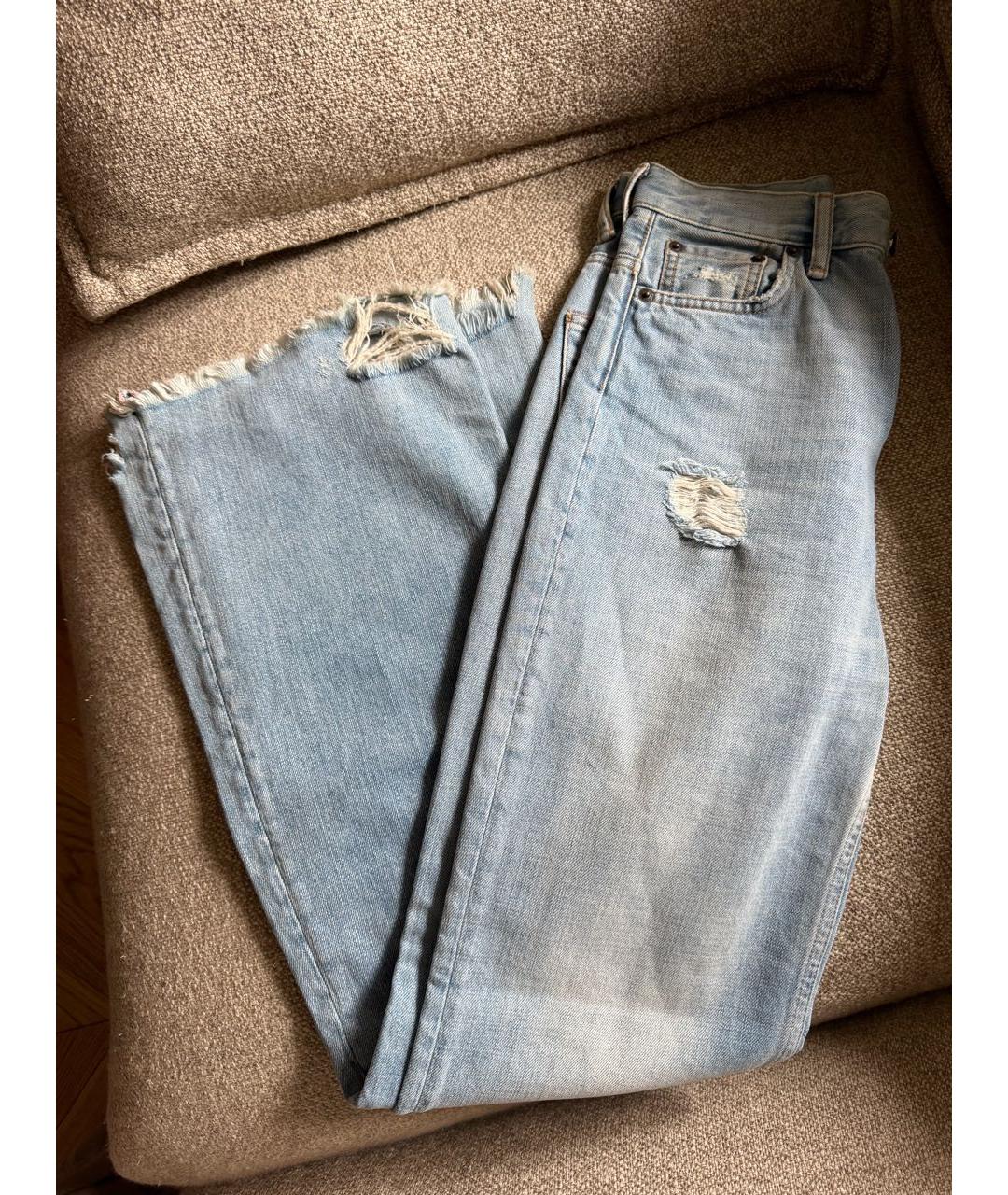 ACNE STUDIOS Голубые хлопковые джинсы клеш, фото 8