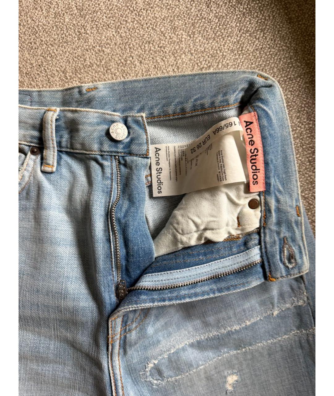 ACNE STUDIOS Голубые хлопковые джинсы клеш, фото 3