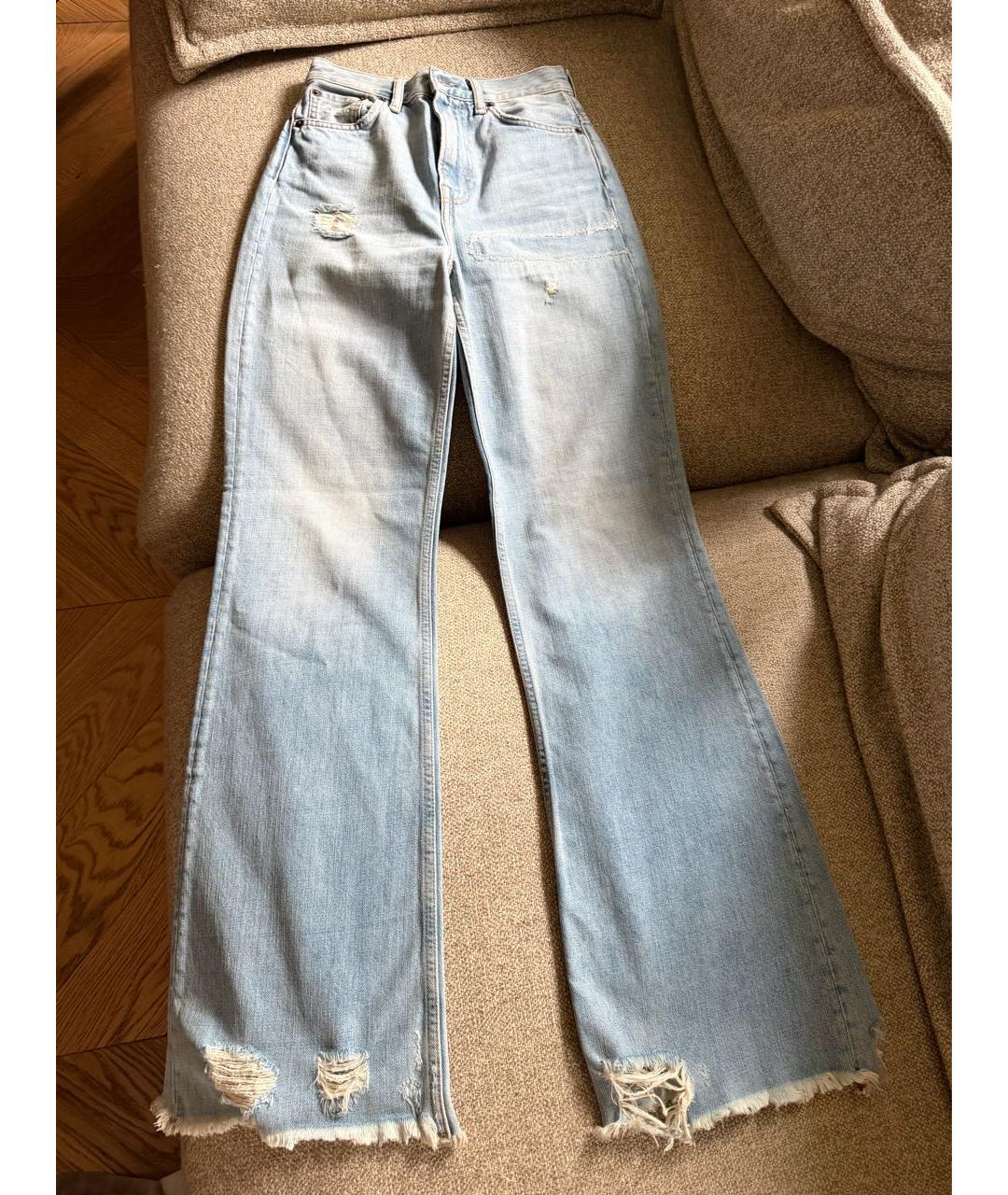ACNE STUDIOS Голубые хлопковые джинсы клеш, фото 9