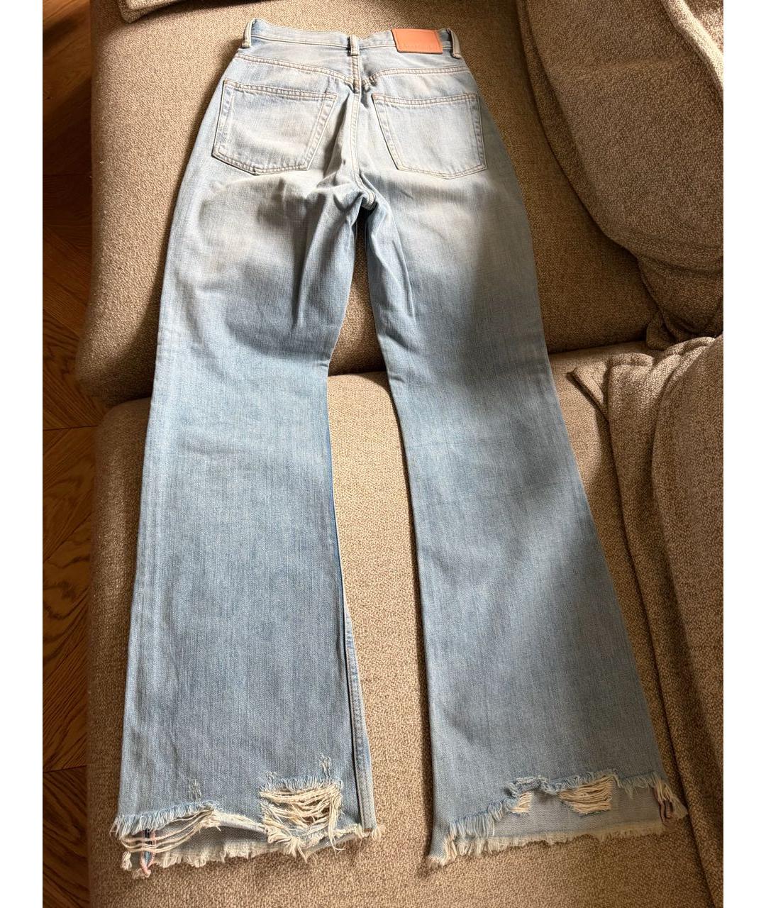 ACNE STUDIOS Голубые хлопковые джинсы клеш, фото 2