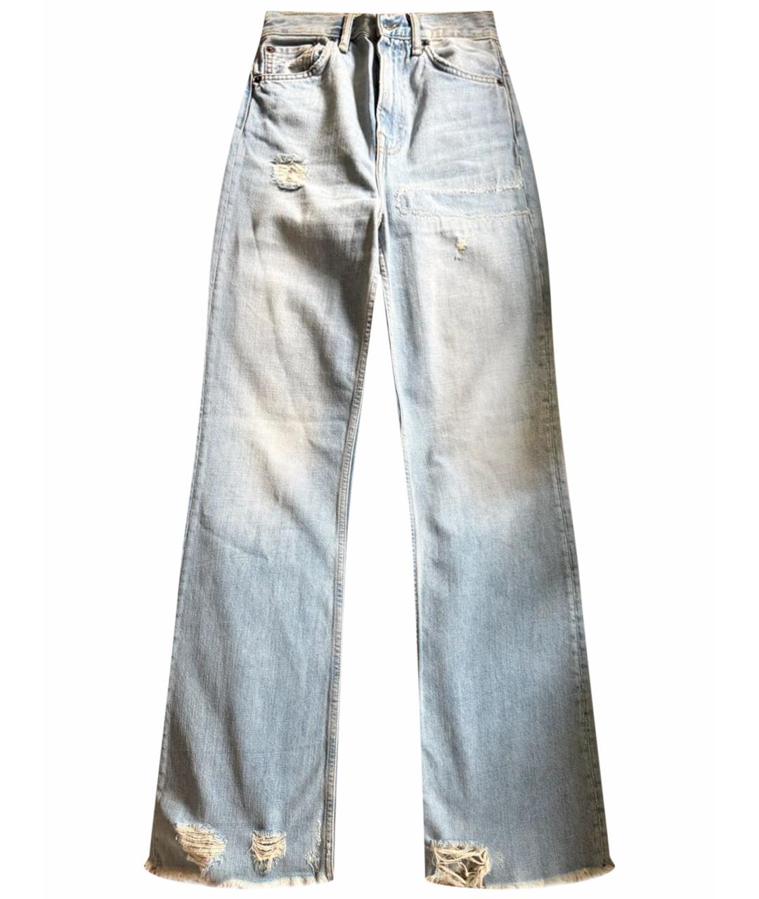 ACNE STUDIOS Голубые хлопковые джинсы клеш, фото 1