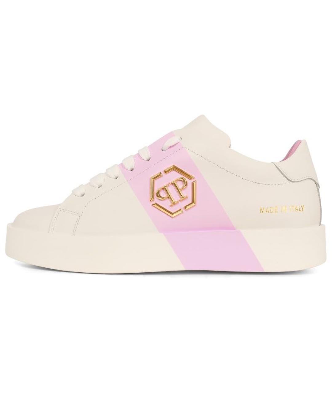 PHILIPP PLEIN Белые кожаные кеды, фото 5