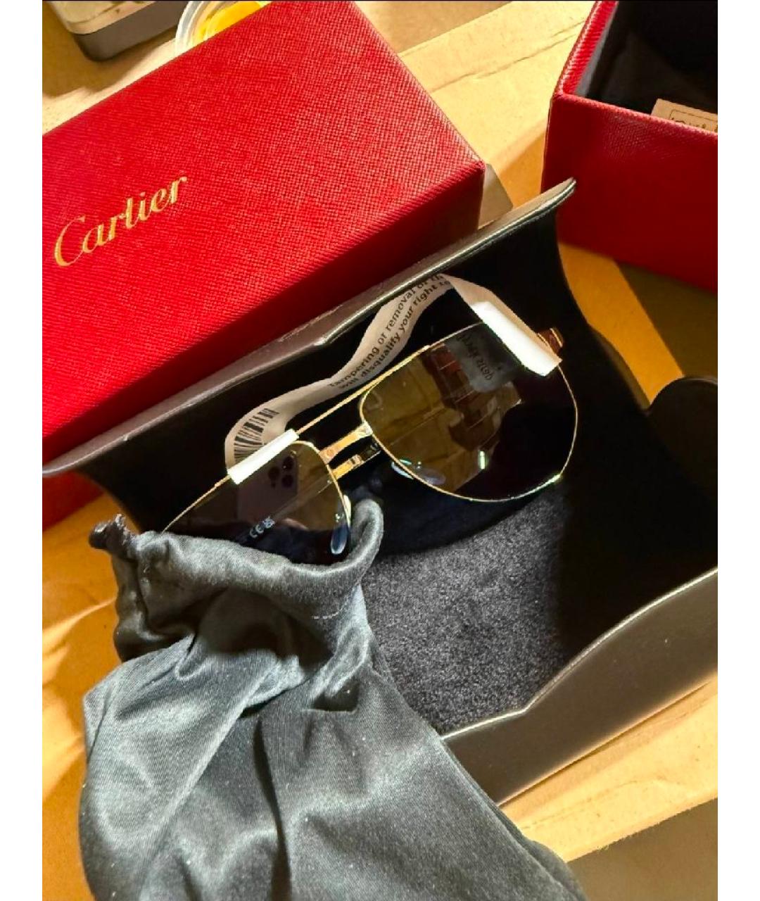 CARTIER Серебряные металлические солнцезащитные очки, фото 4