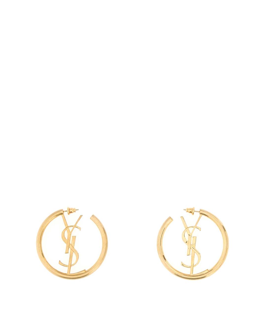 SAINT LAURENT Золотые латунные серьги, фото 1