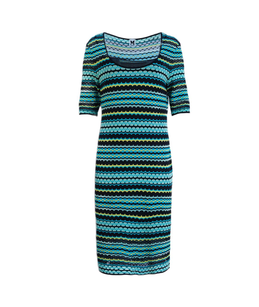 M MISSONI Бирюзовое хлопковое повседневное платье, фото 1
