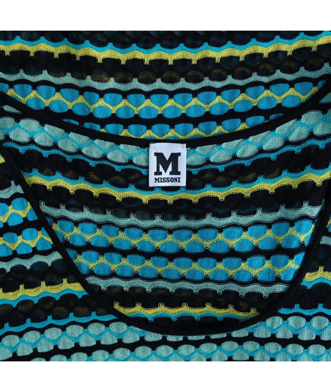 M MISSONI Бирюзовое хлопковое повседневное платье, фото 3