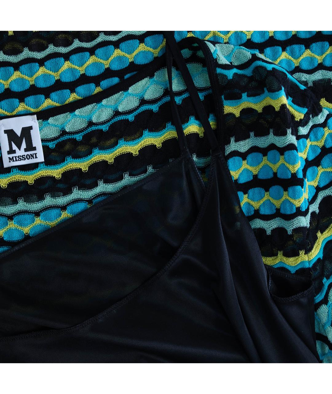 M MISSONI Бирюзовое хлопковое повседневное платье, фото 4