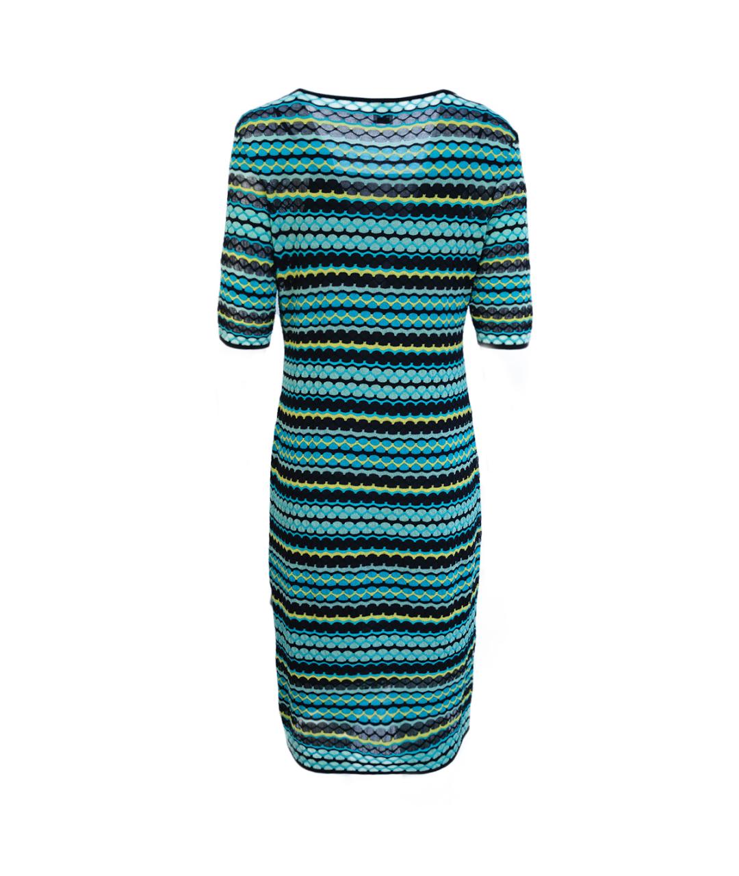 M MISSONI Бирюзовое хлопковое повседневное платье, фото 2