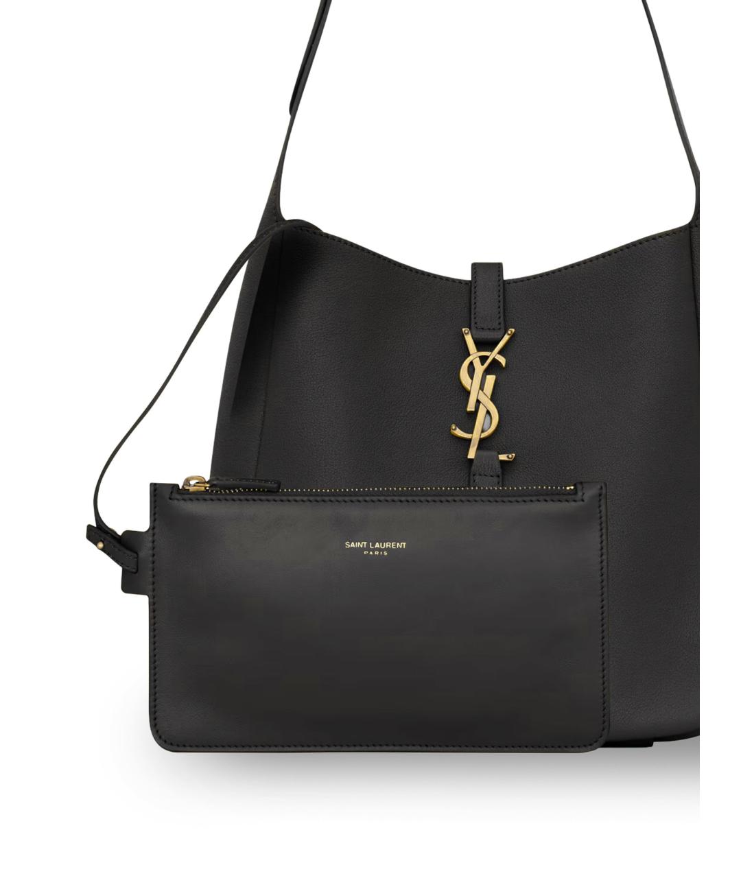 SAINT LAURENT Черная кожаная сумка через плечо, фото 4