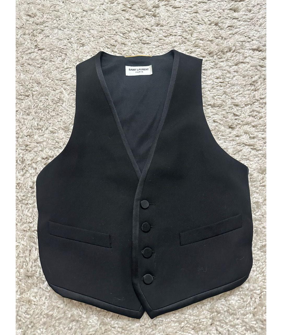 SAINT LAURENT Черный жилет, фото 8