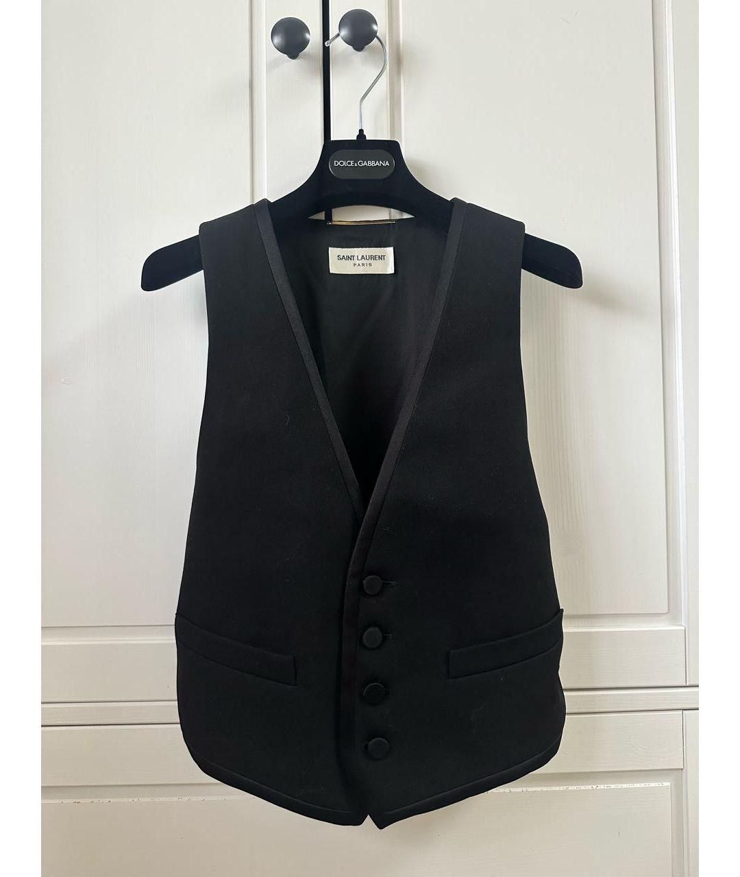 SAINT LAURENT Черный жилет, фото 2