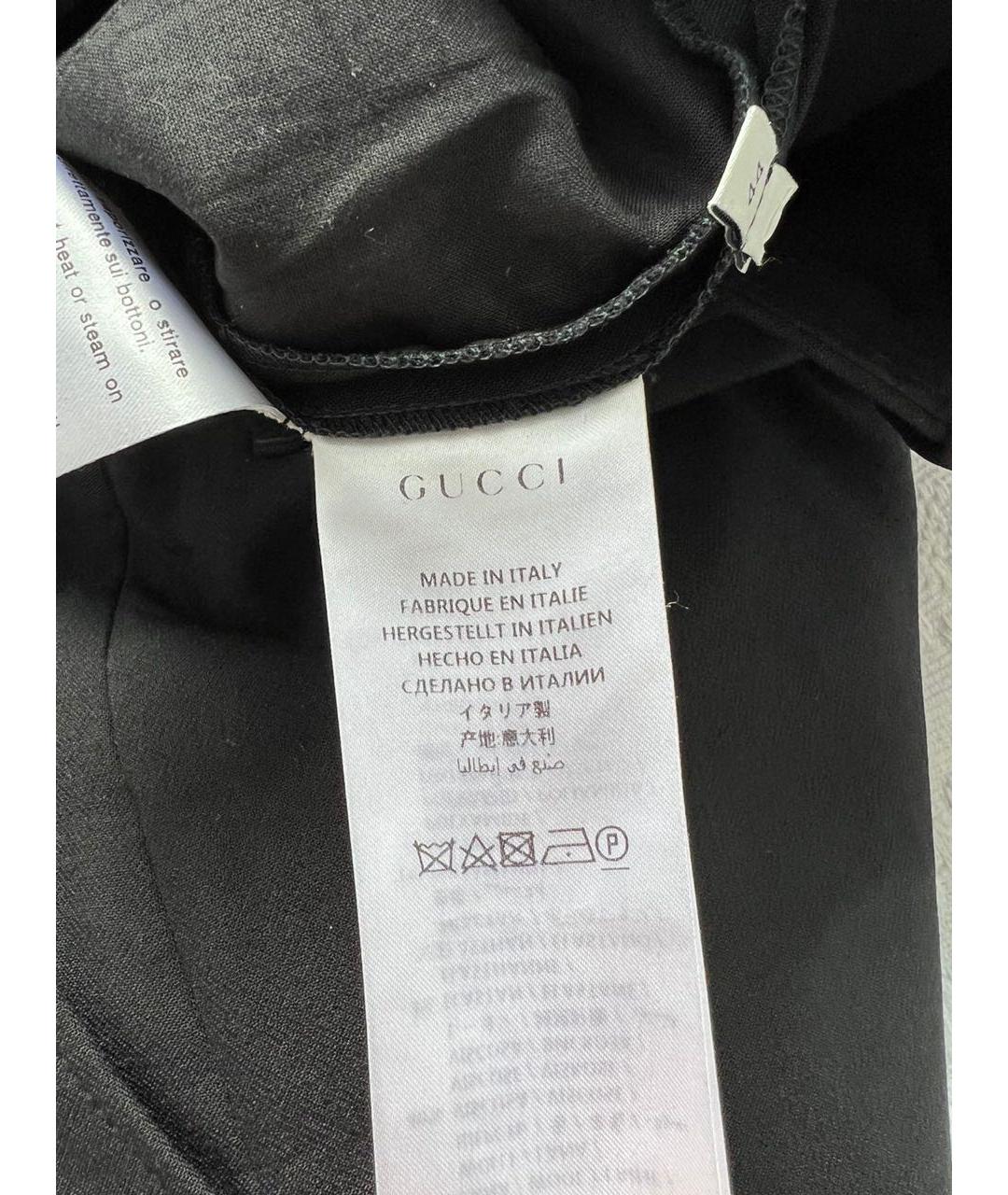 GUCCI Черные шерстяные прямые брюки, фото 4
