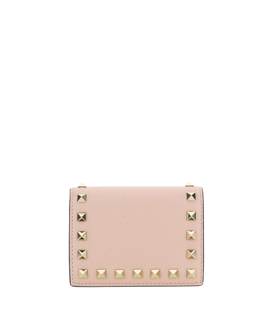 VALENTINO Розовый кожаный кошелек, фото 1