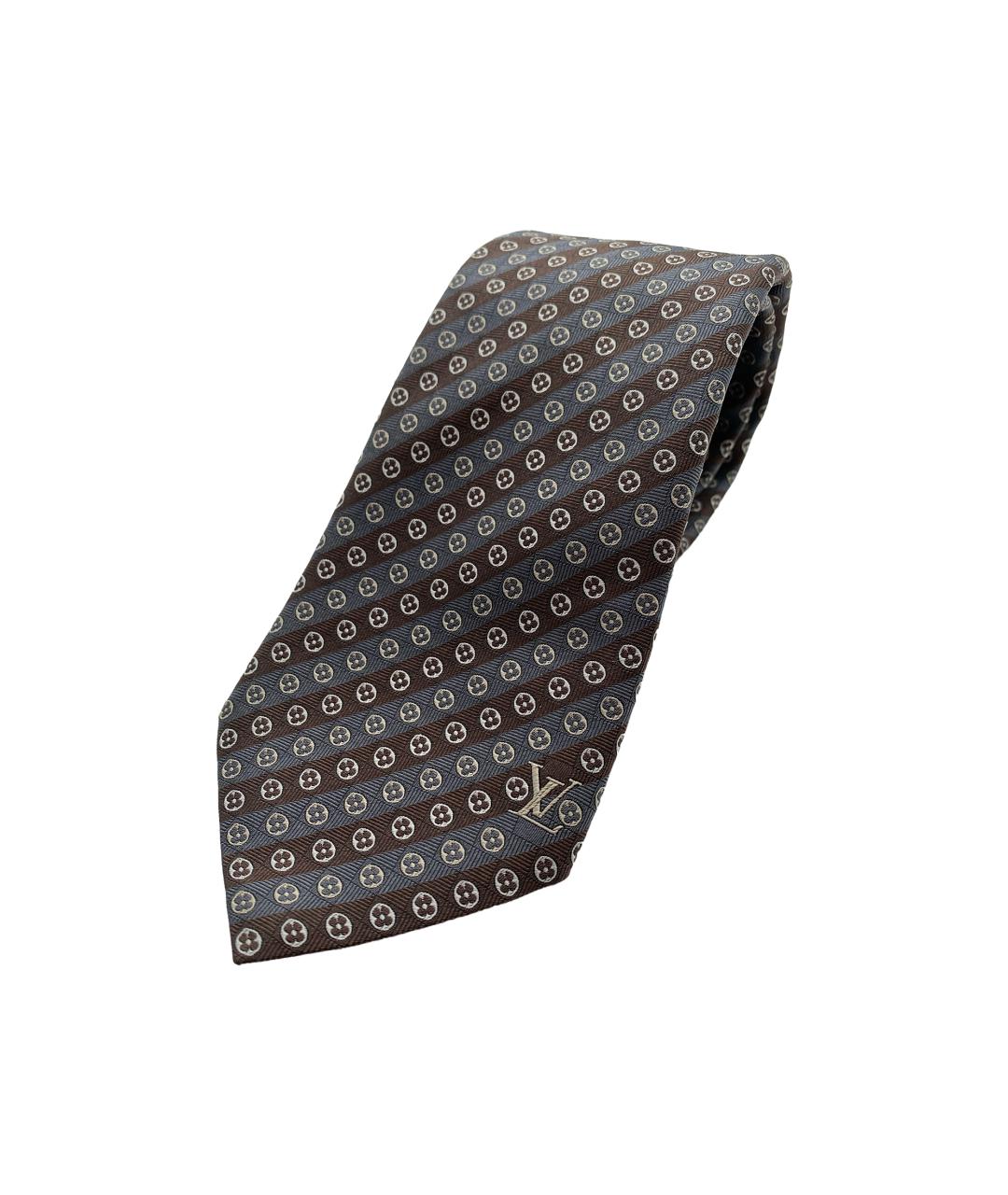 LOUIS VUITTON Серый шелковый галстук, фото 2