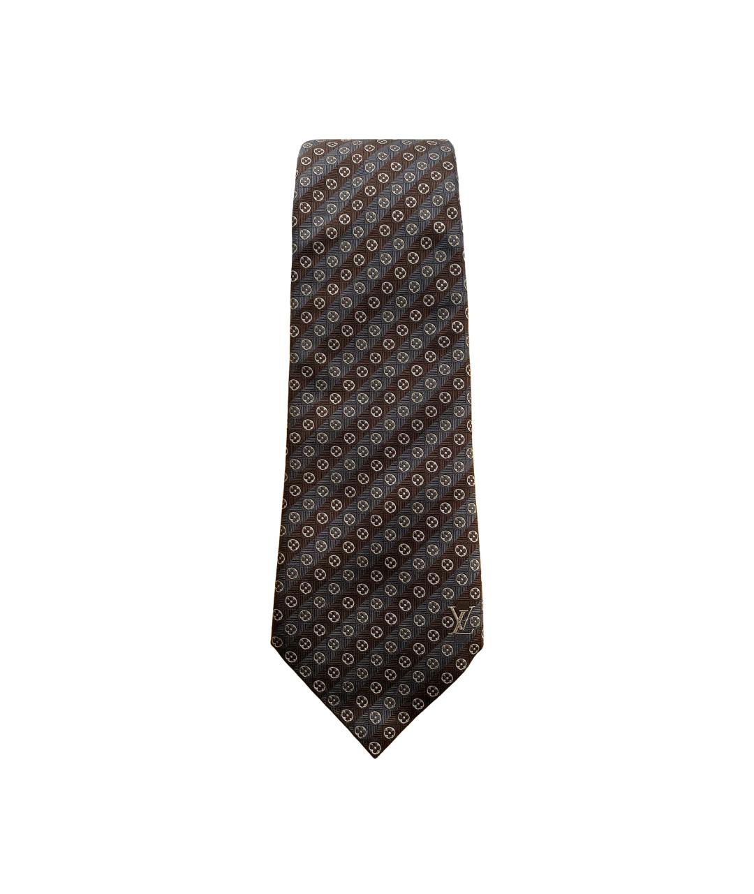 LOUIS VUITTON Серый шелковый галстук, фото 1