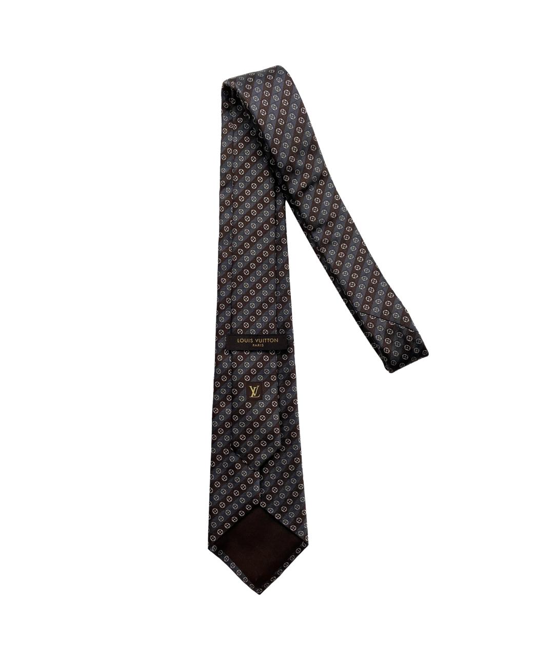 LOUIS VUITTON Серый шелковый галстук, фото 4