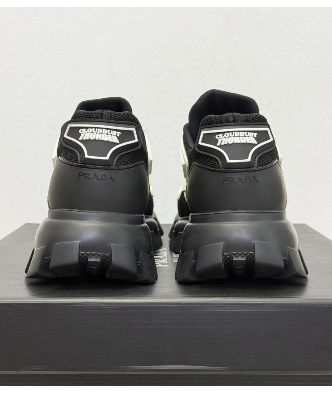 PRADA Черные низкие кроссовки / кеды, фото 6