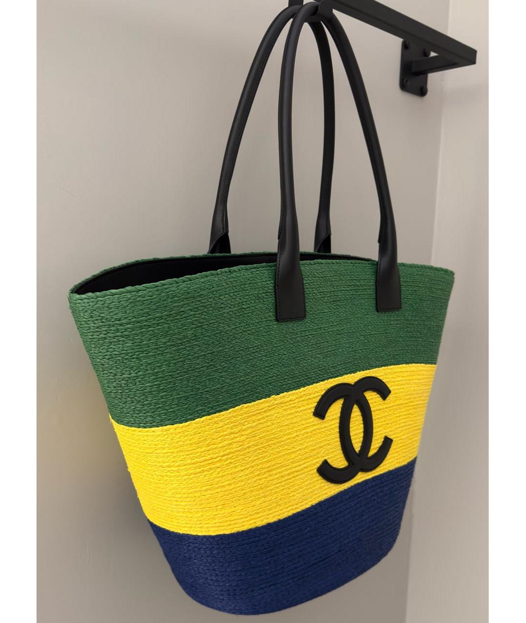 CHANEL Мульти плетеная пляжная сумка, фото 2