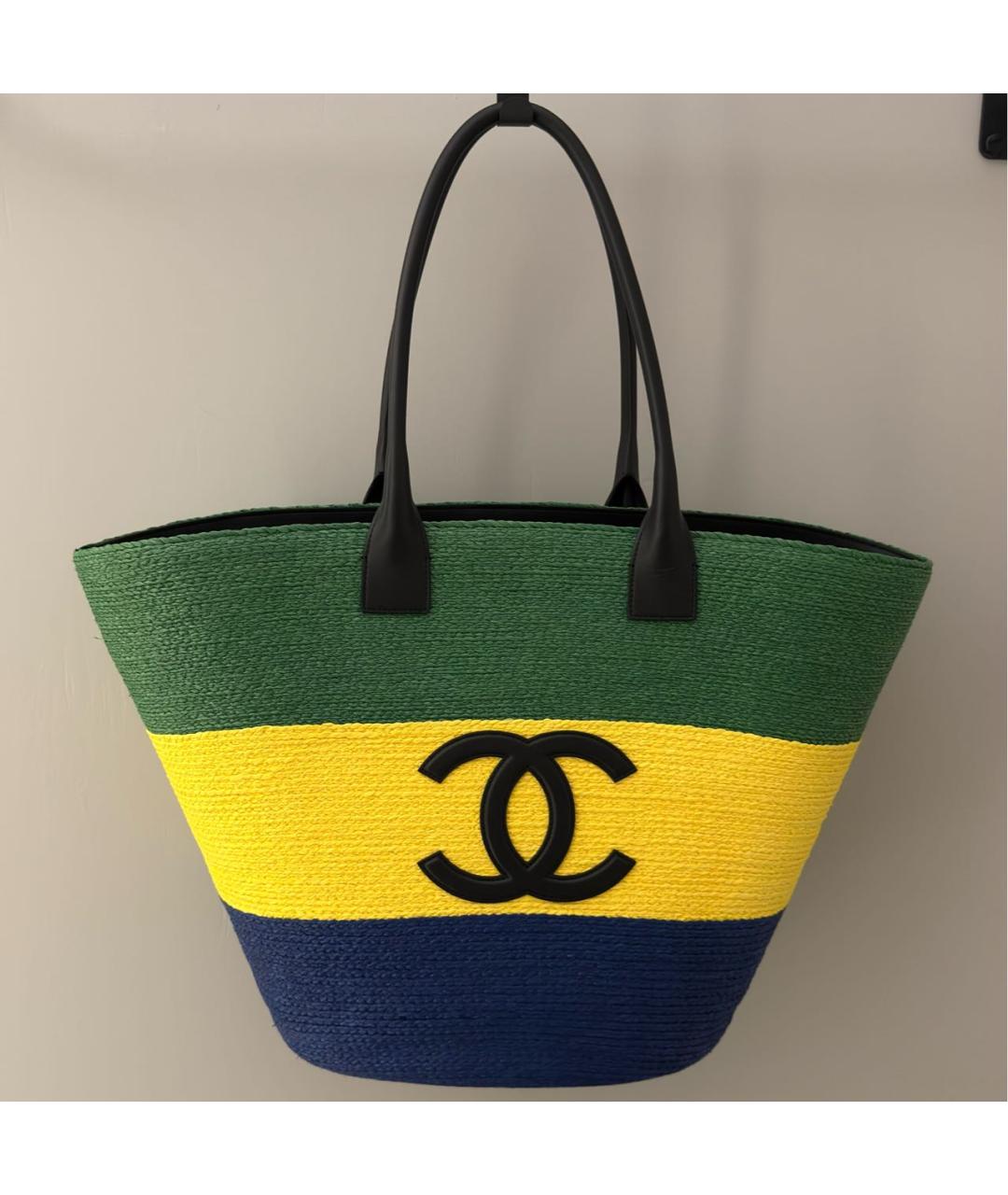 CHANEL Мульти плетеная пляжная сумка, фото 8