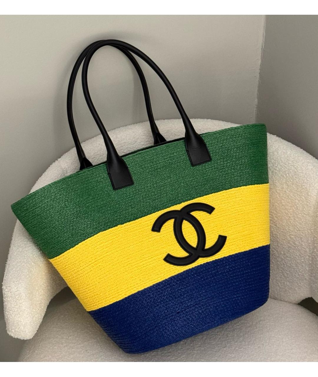 CHANEL Мульти плетеная пляжная сумка, фото 6