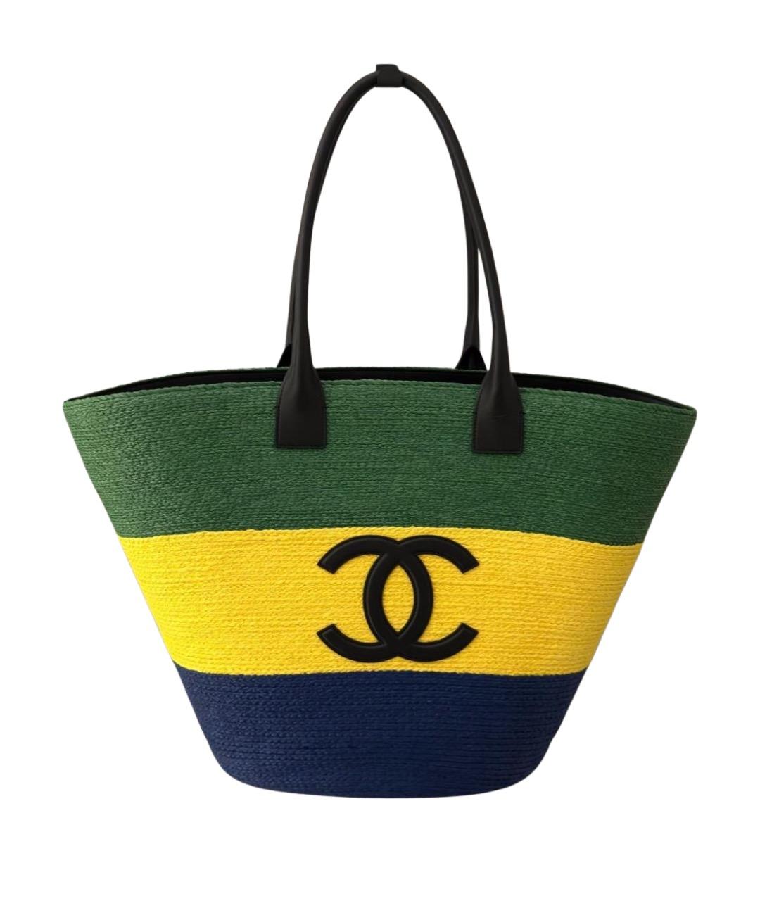 CHANEL Мульти плетеная пляжная сумка, фото 1
