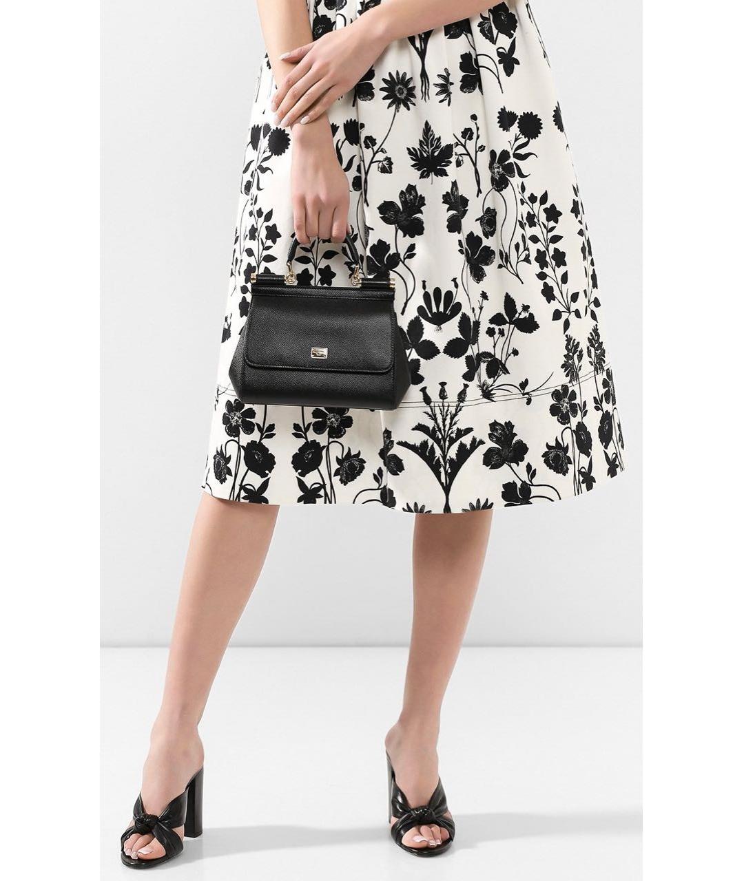 DOLCE&GABBANA Черная кожаная сумка с короткими ручками, фото 7