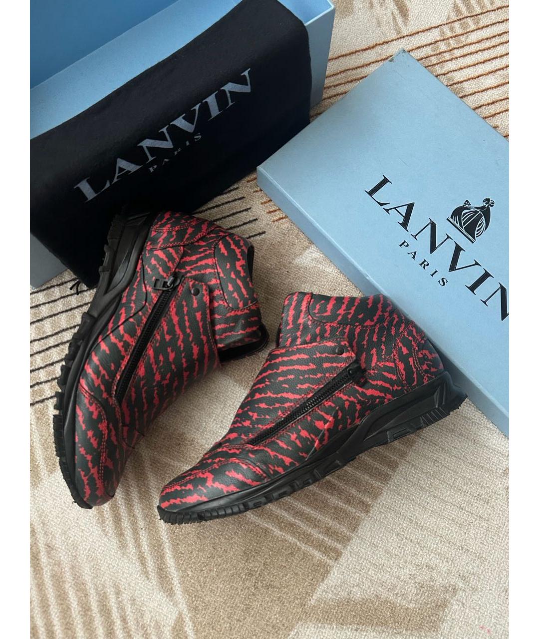 LANVIN Красные низкие кроссовки / кеды, фото 3