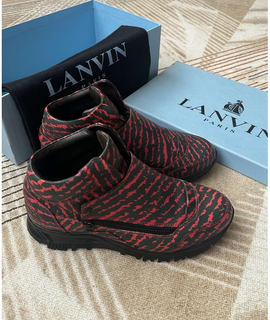 LANVIN Красные низкие кроссовки / кеды, фото 2
