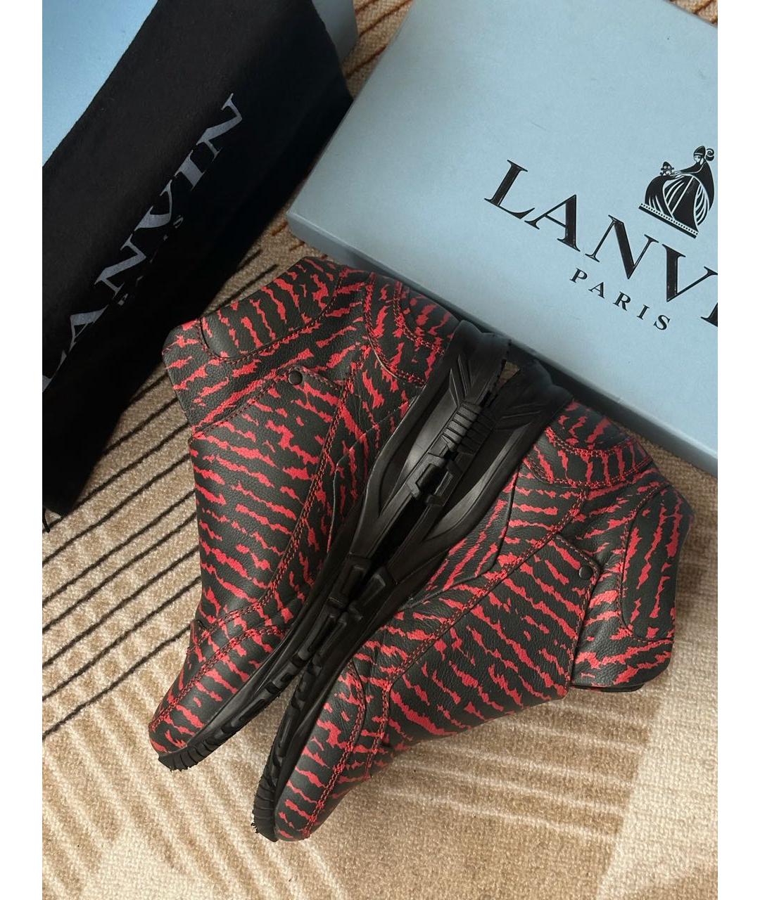 LANVIN Красные низкие кроссовки / кеды, фото 4