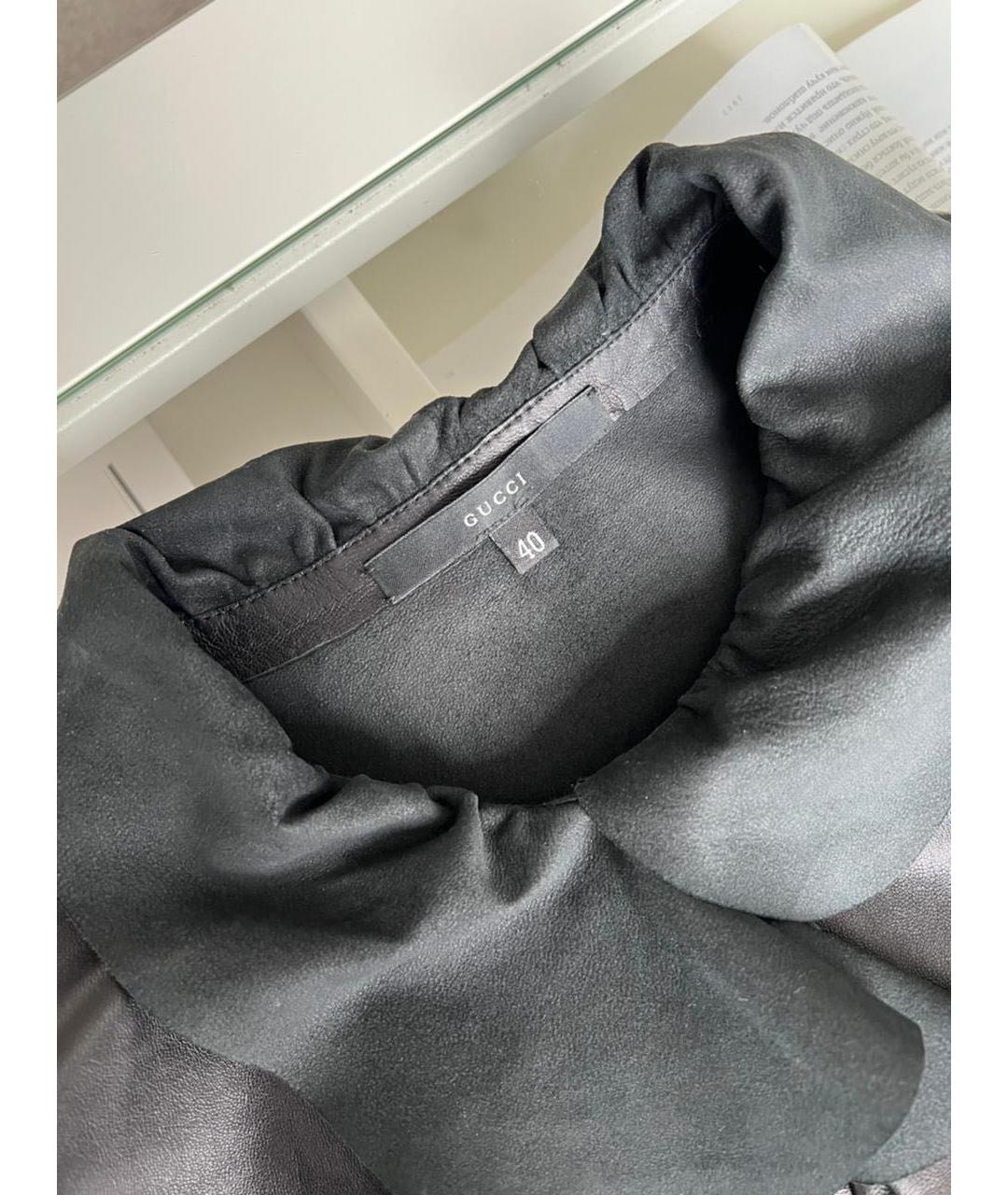 GUCCI Черная кожаная блузы, фото 3
