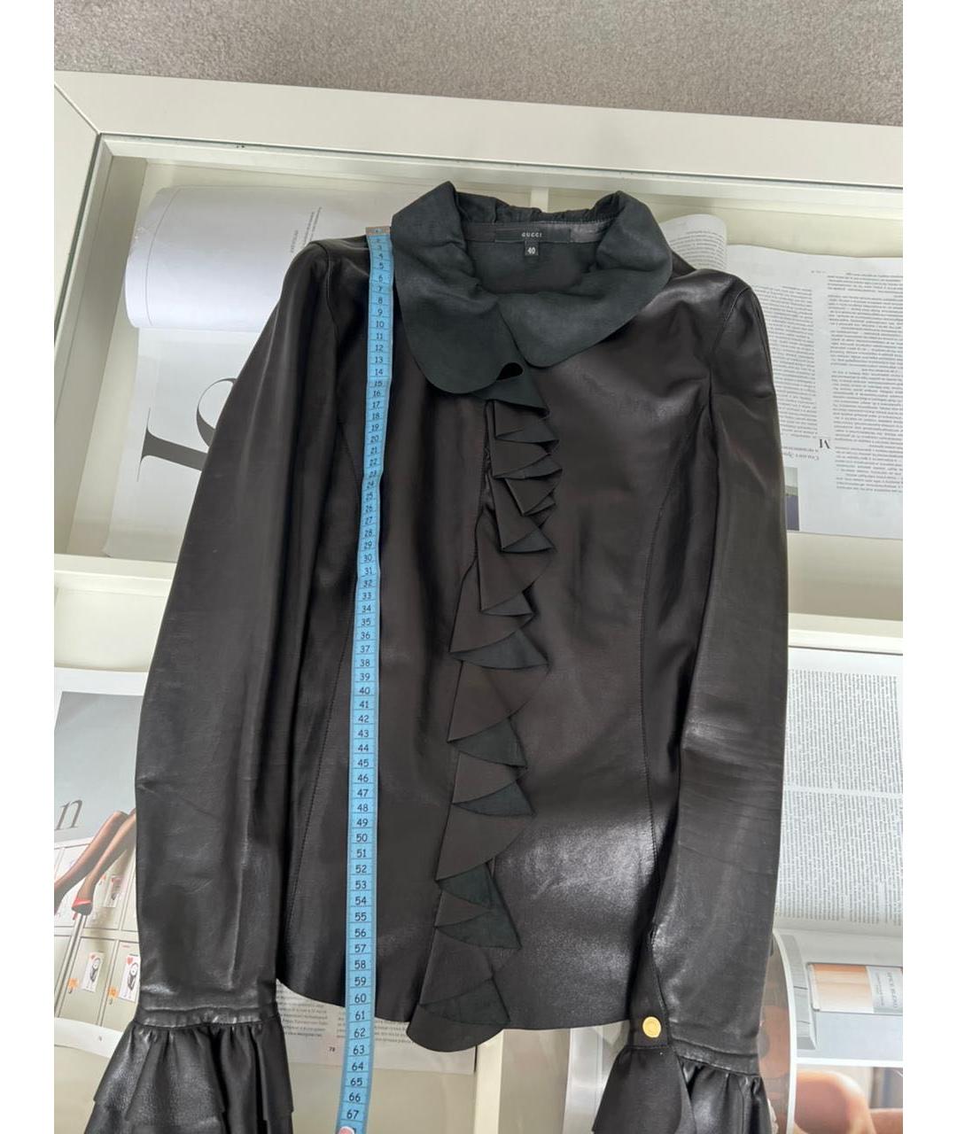 GUCCI Черная кожаная блузы, фото 8
