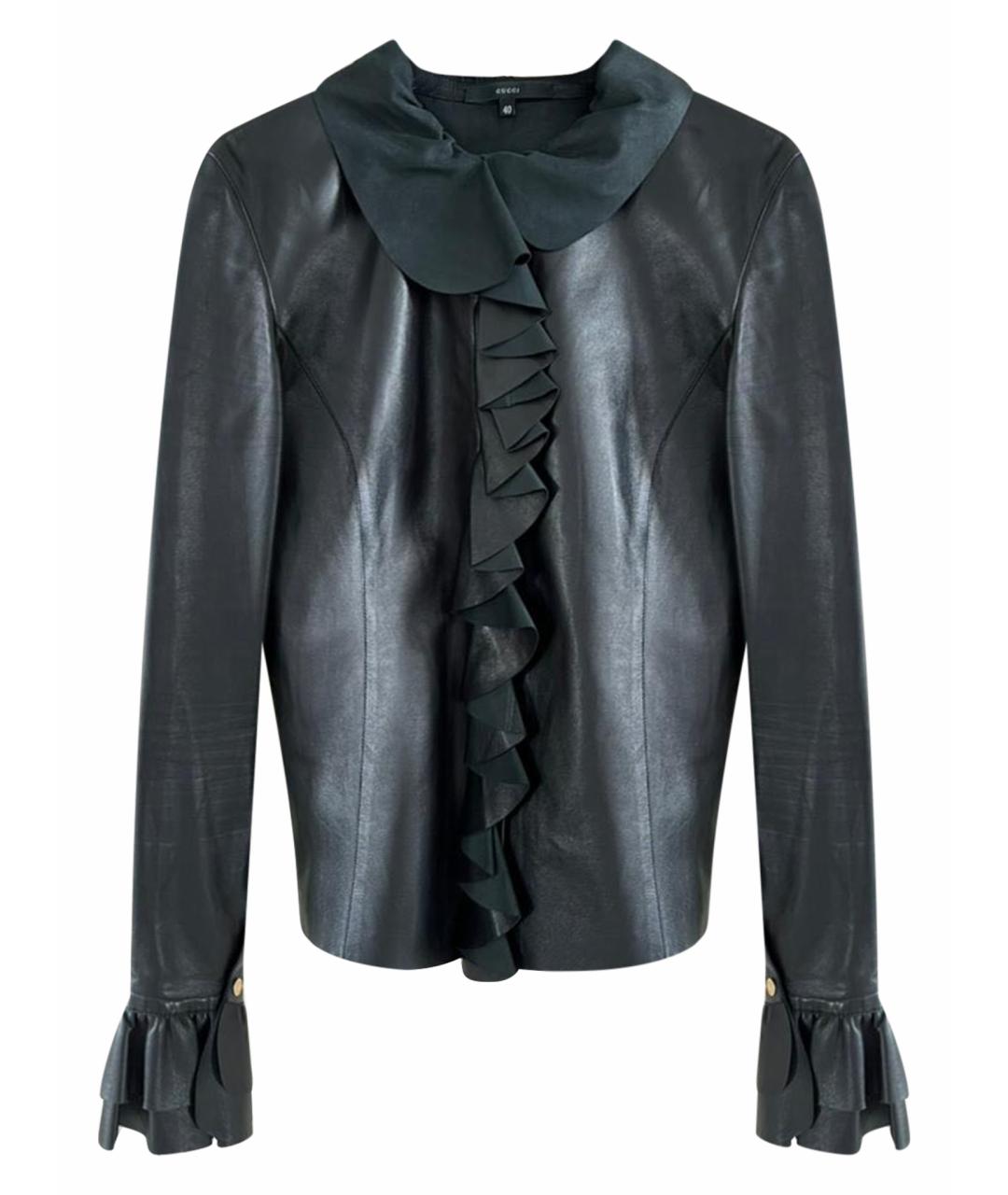 GUCCI Черная кожаная блузы, фото 1