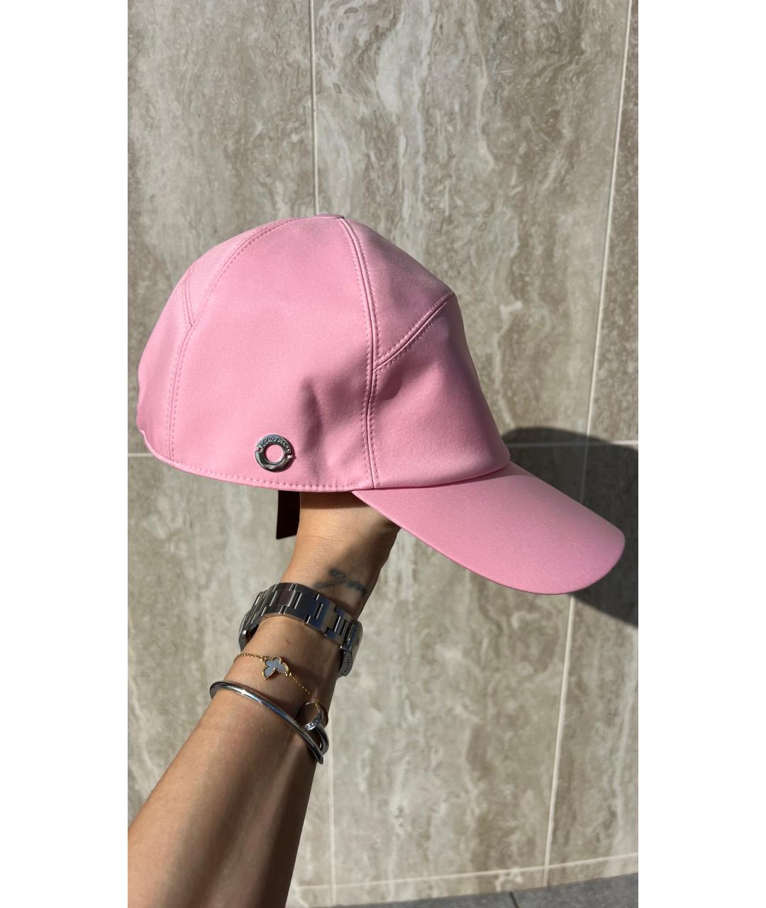 LORO PIANA Розовая льняная кепка, фото 3