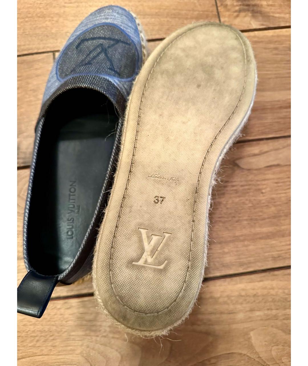 LOUIS VUITTON Синие текстильные эспадрильи, фото 5