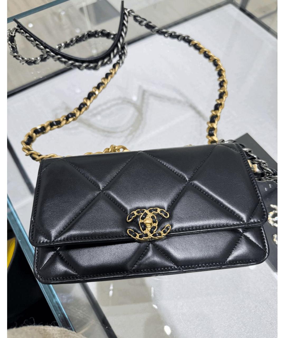 CHANEL Черная кожаная сумка через плечо, фото 6