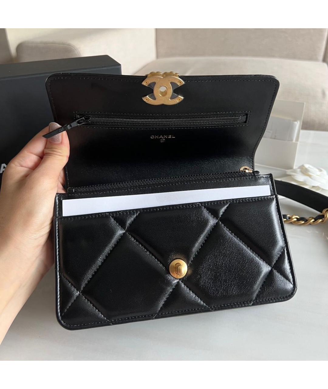 CHANEL Черная кожаная сумка через плечо, фото 4