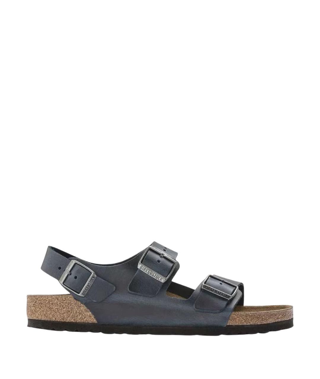 BIRKENSTOCK Синие кожаные сандалии, фото 1