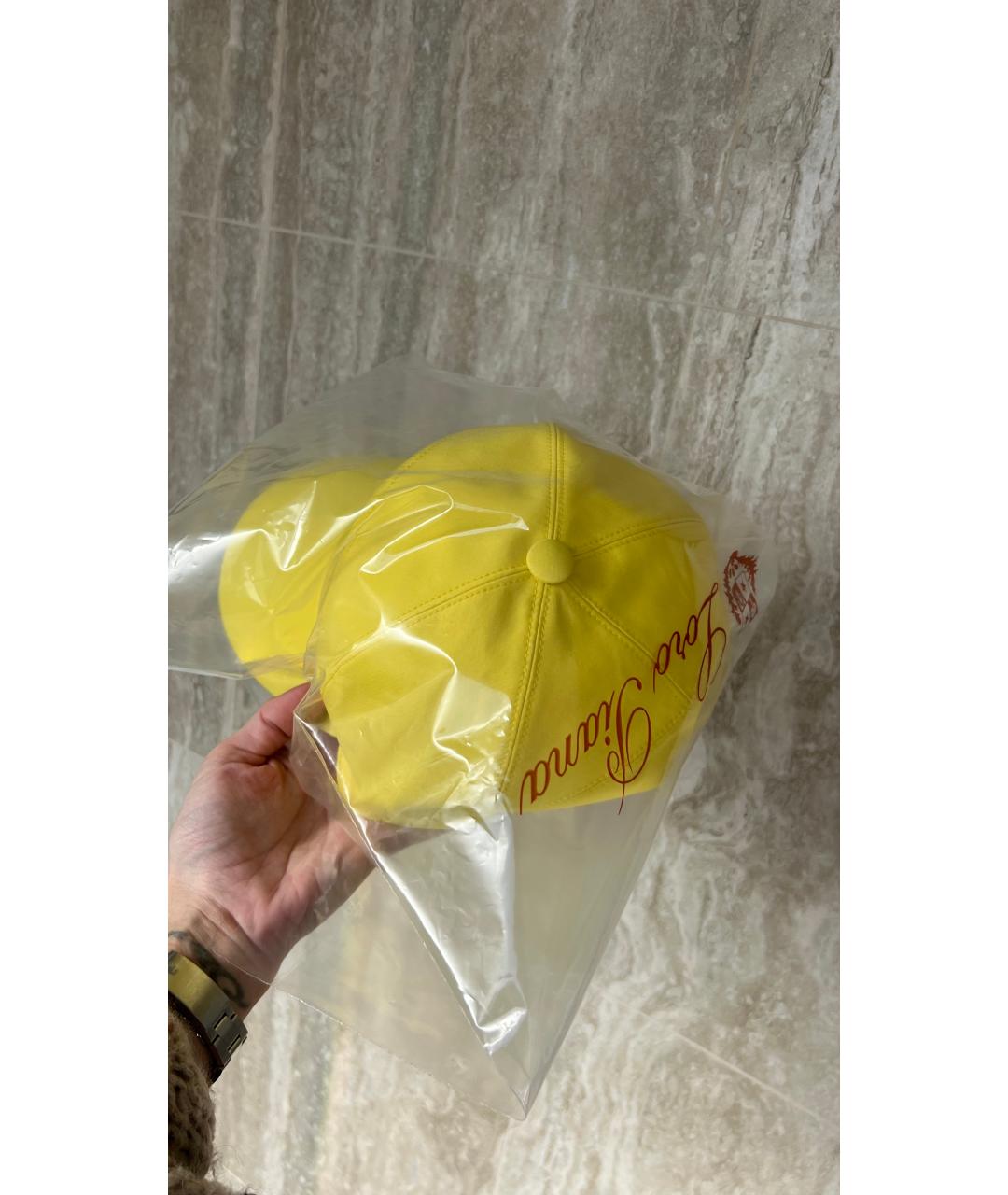 LORO PIANA Желтая льняная кепка, фото 8