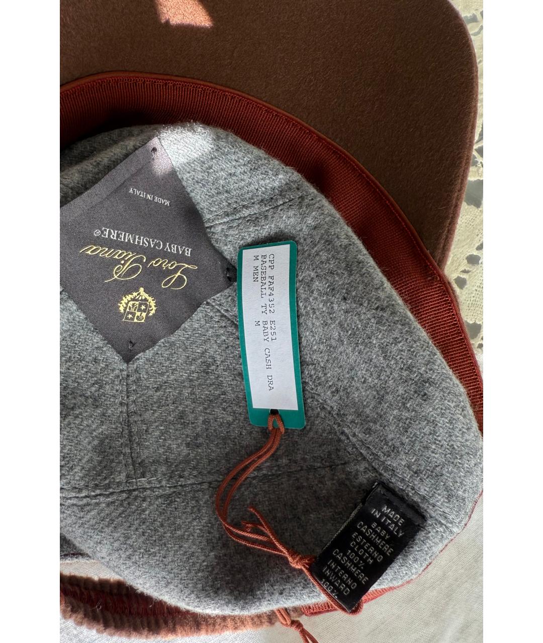 LORO PIANA Коричневая кашемировая кепка/бейсболка, фото 7