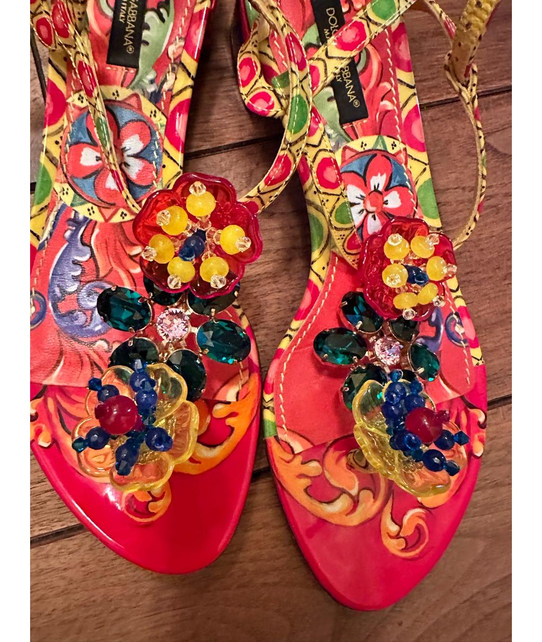 DOLCE&GABBANA Мульти кожаные босоножки, фото 2