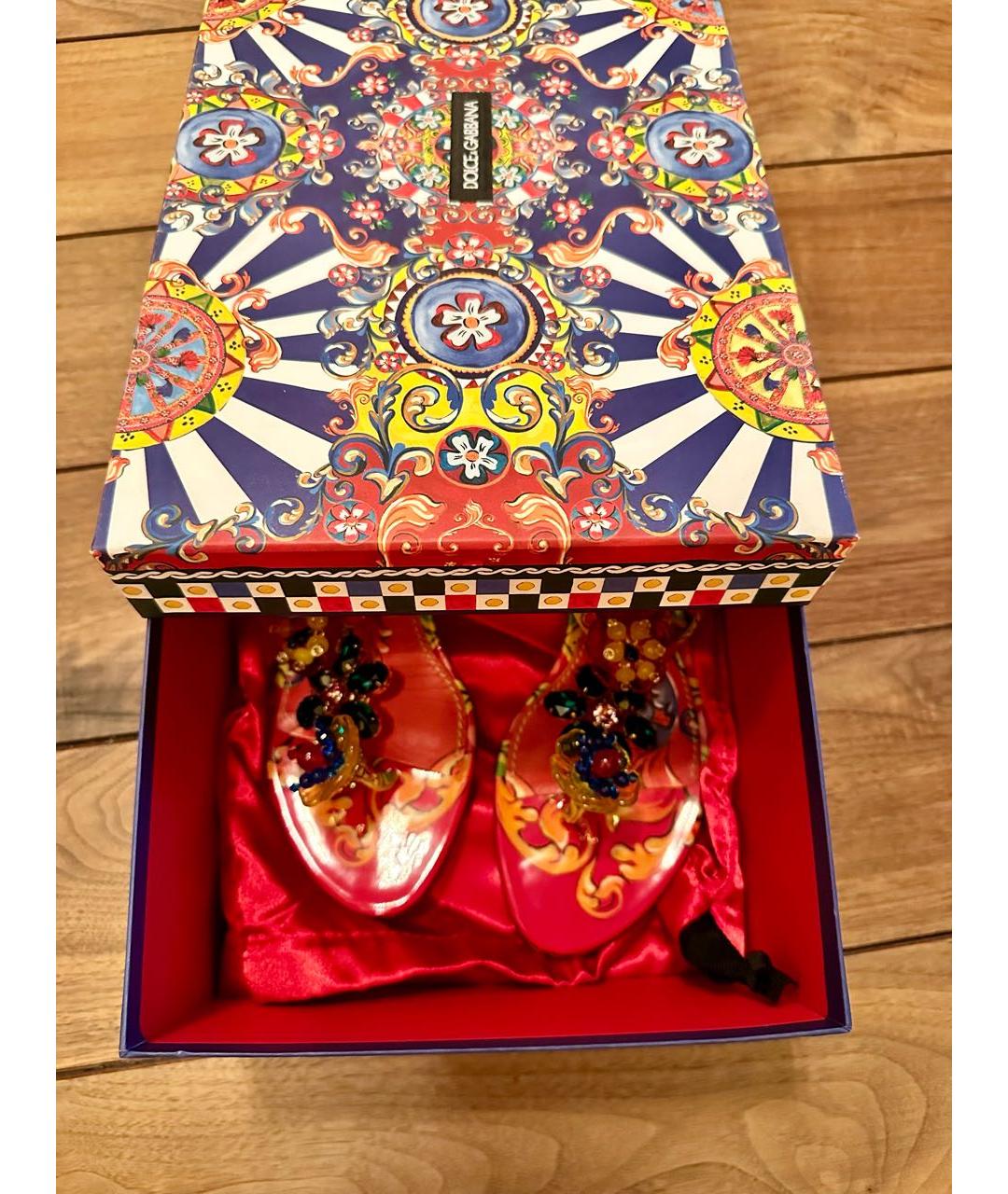 DOLCE&GABBANA Мульти кожаные босоножки, фото 7