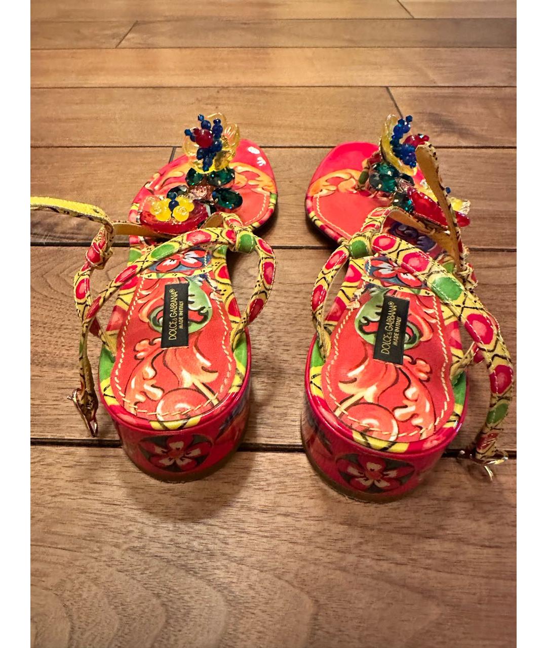 DOLCE&GABBANA Мульти кожаные босоножки, фото 3